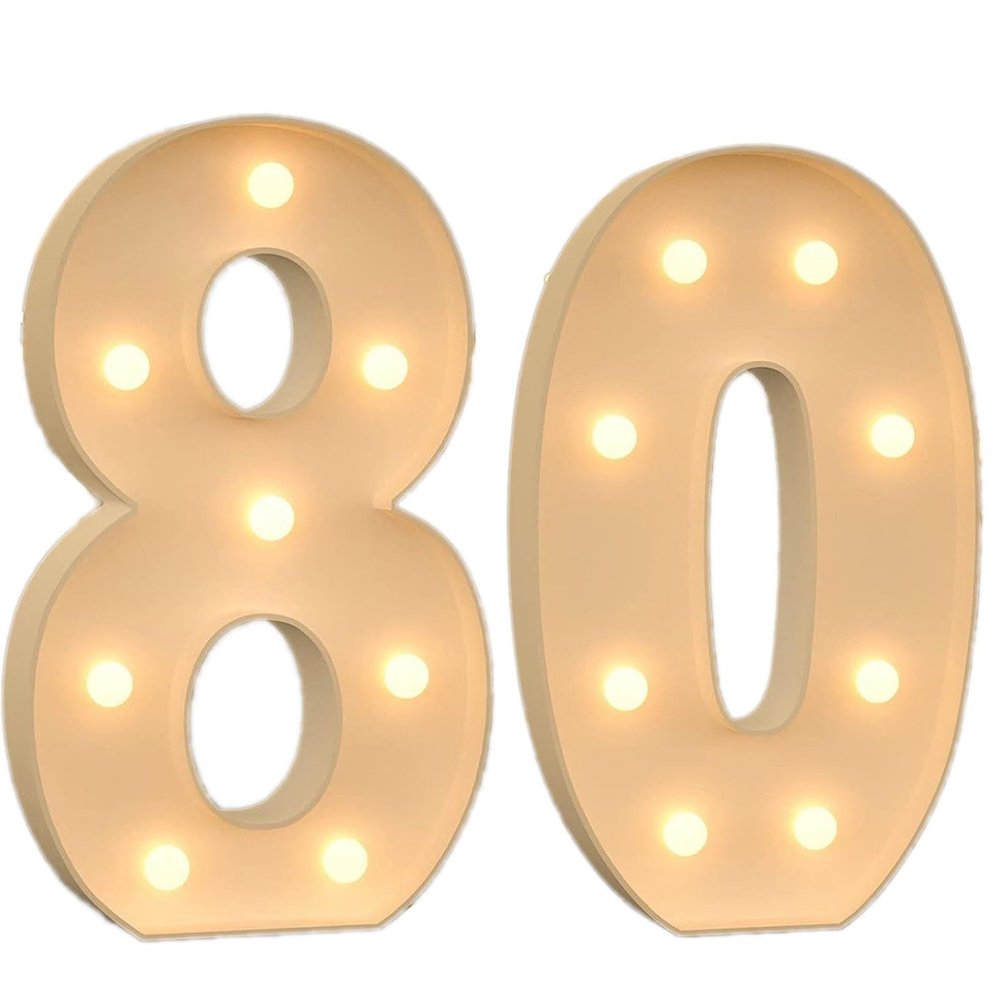 TQQEPOOL Light Up Letters Birthday Decoration,LED Letter Number Light Light Sign Decoration, Marquee Letters Number for Wedding Graduation Baby Shower(80,100cm)