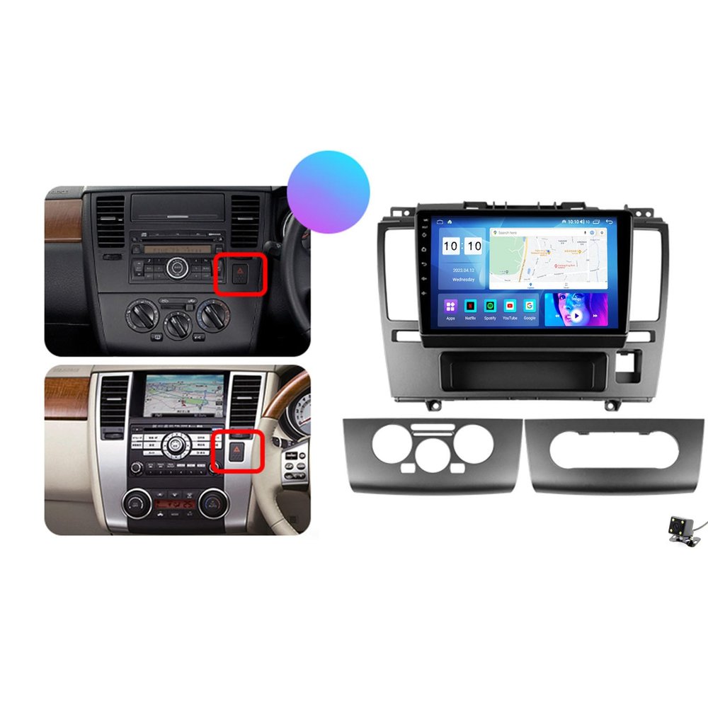 ottspu 9 Inch Head Unit Android Car Multimedia Stereo for Nissan Tiida 2004-2013 GPS Unit Android 12 Radio Support Wireless Car-Play/Android Auto Steering Wheel Controls Rear Camera,A,M300S