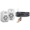 Pyle 300 Watt Waterproof Indoor Outdoor Speakers and 200W Bluetooth Stereo Amplifier Bundle