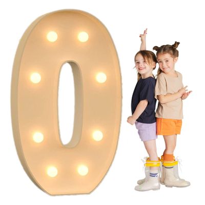 TQQEPOOL Light Up Letters Birthday Decoration,LED Letter Number Light Light Sign Decoration, Marquee Letters Number for Wedding Graduation Baby Shower(0,120cm)