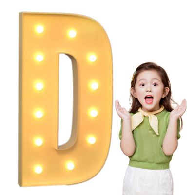 TQQEPOOL Light Up Letters LED Sign Marquee Letters with Lights Alphabet Number Lamp Lighting Up Words for Birthday Anniversary Wedding Party Supplies(Color:D,Size:100cm)