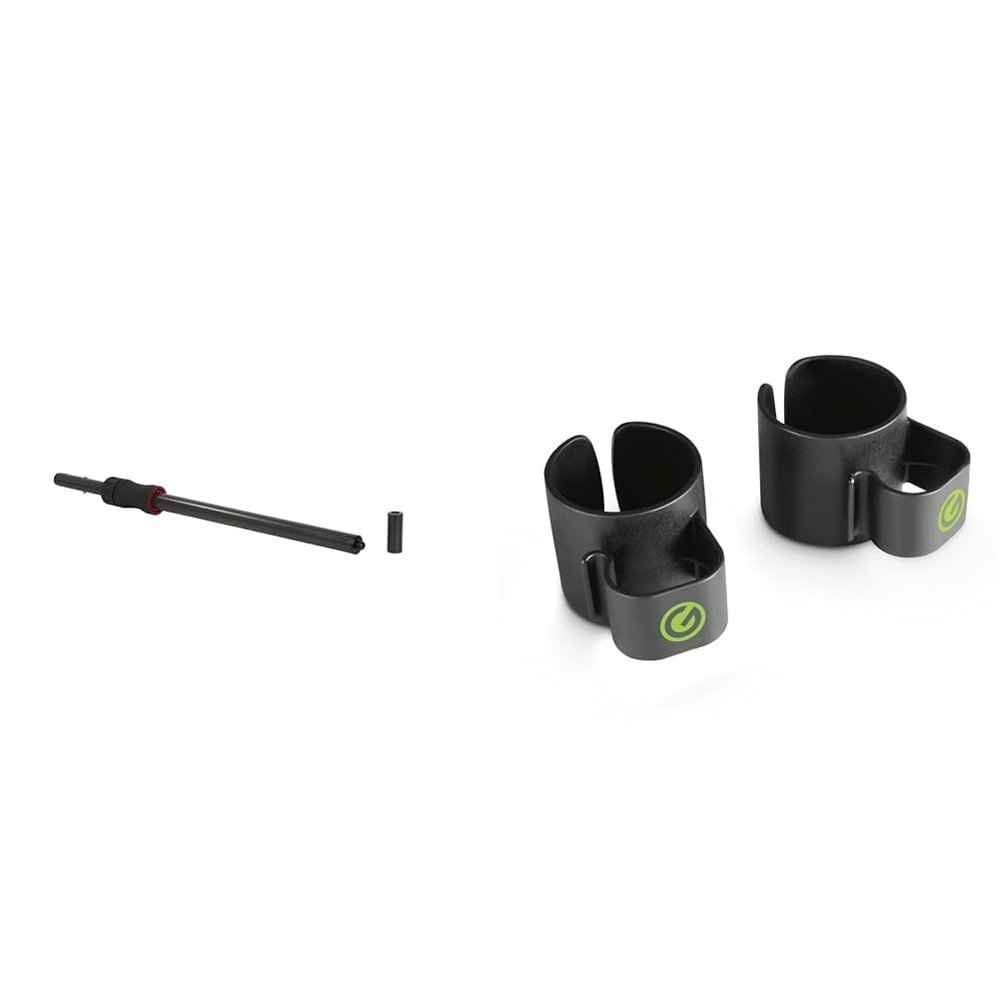 Gator ID Series Speaker Stand with Lift Assist for Subwoofers, Gravity Speaker Cable Clips for Poles, 37-57" Adjustable Height