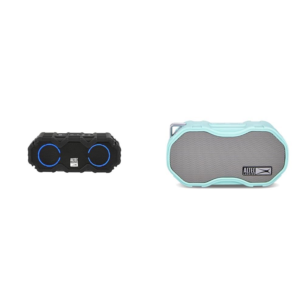 Altec Lansing Waterproof Bluetooth Speakers Bundle - LifeJacket Mini with Lights, 16 Hour Playtime & Baby Boom XL, Deep Bass, 1 Pack