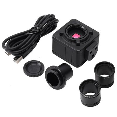 ZTBH Microscope Accessories Kit 5MP HD USB CMOS Electronic Digital Eyepiece Trinocular Stereo Microscope Industrial Camera+0.5X C-Mount Microscope Slides(Color:5mp-1x-30-30.5mm)