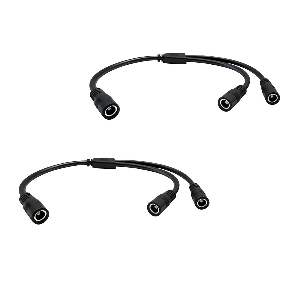 IMIYORE DC Power Splitter 5.5mmx2.5mm 1Female to 2Female 12V Power Splitter for LED Strip Light CCTV Surveillance Camera Router 2pcs