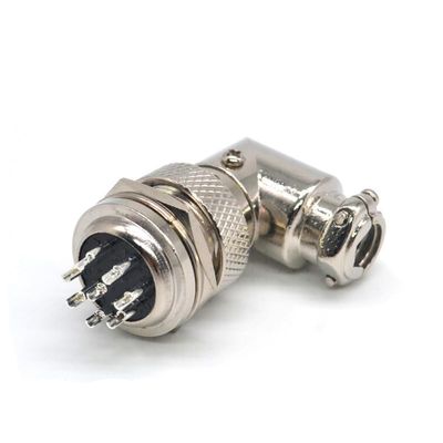 10Pcs GX16 8 Pin Metal Male Female Panel Connector, 16mm Panel Mount Right Angle Circular Metal Aviation Connector Adapter Plug Socket for Cable Power Connection (10Pcs)