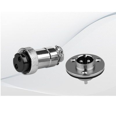 10pcs GX16 2 Pin Metal Straight Male Female Panel Connector, 16mm Panel Flange Mount Circular Metal Aviation Connector Adapter Plug Socket for Cable Power Connection (10pcs)