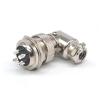 10Pcs GX16 4 Pin Metal Male Female Panel Connector, 16mm Panel Mount Right Angle Circular Metal Aviation Connector Adapter Plug Socket for Cable Power Connection (10Pcs) view 1