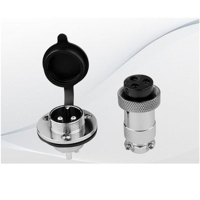 10pcs GX16 3 Pin Metal Straight Male Female Panel Connector, 16mm Panel Flange Mount Circular Metal Aviation Connector Adapter Plug Socket for Cable Power Connection (10pcs)