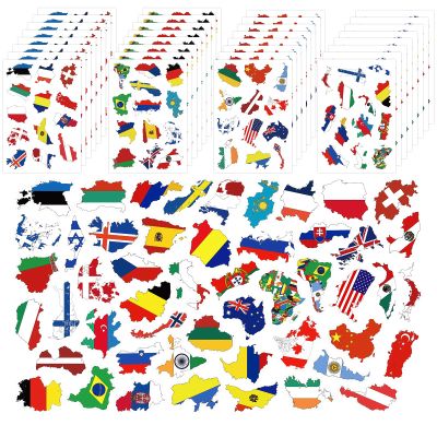 32sheets Country Flag Stickers for Decor, 400+pcs World Flag Stickers for Scrapbooking Waterproof World Travel Sticker Country Sticker for Water Bottles Luggages Suitcase Laptop Phones