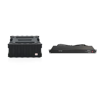 Gator 4U 19" Rack Case, StarTech 8-Outlet 1U Rack Mount Power Strip Bundle