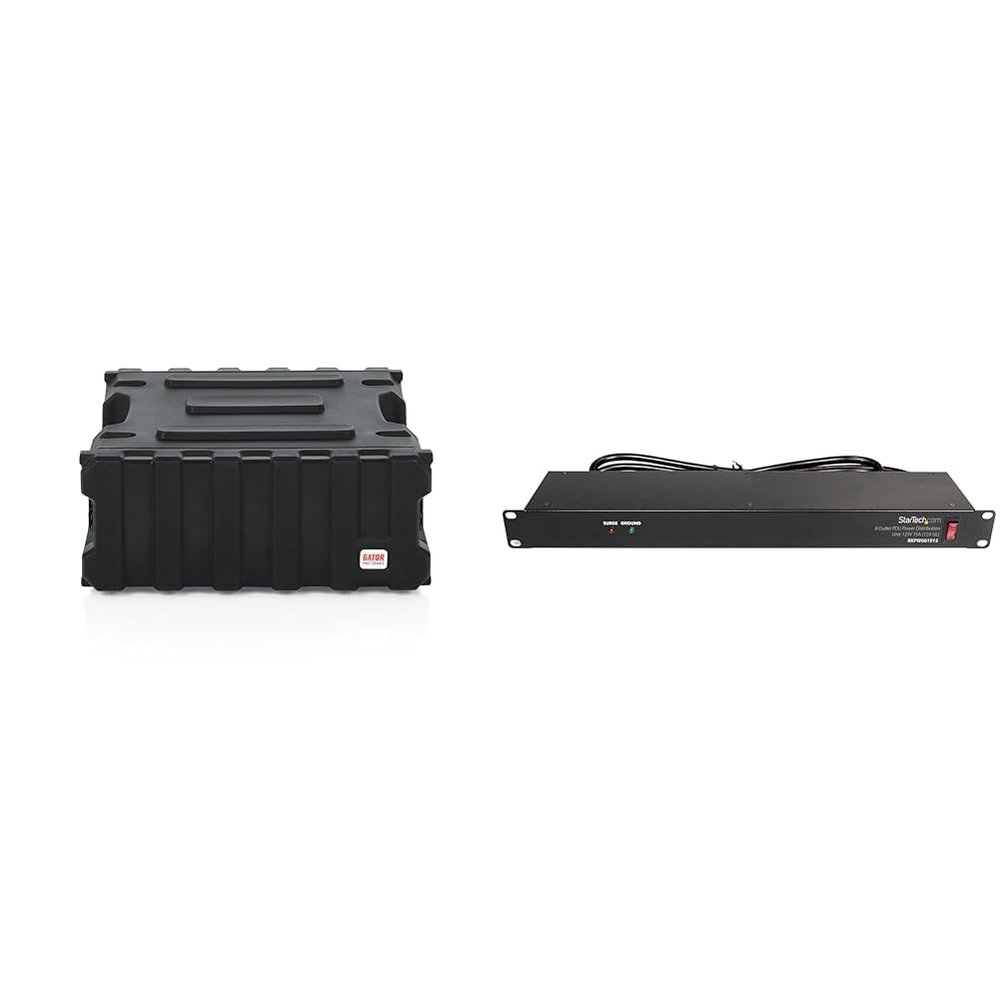Gator 4U 19" Rack Case, StarTech 8-Outlet 1U Rack Mount Power Strip Bundle