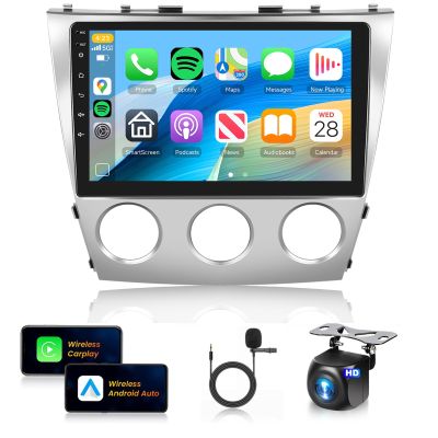 2+64G Car Stereo for Toyota Camry 2006-2011 (Manual A/C) Wireless Carplay Android Auto,10.1 inch IPS Touch Screen Radio, Android/GPS/WiFi/32EQ DSP Audio/Bluetooth/SWC/Backup Camera for Camry 2006