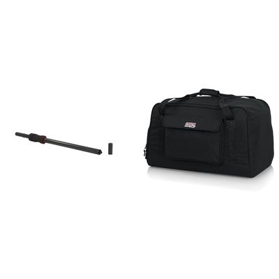 Gator Speaker Stand, Bag for QSC K12, Yamaha DXR12 Speakers - Lift Assist Stand Fits Standard Sub Pole Mounts; Tote Bag with Padded Interior