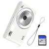 44MP FHD 4K Autofocus Kids Camera with 16x Zoom, Compact Point and Shoot Camera for Kids with 64GB SD Card, 2 Batteries, Simple Small Digicam for Teens (PureWhite) view 1