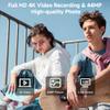 44MP FHD 4K Autofocus Kids Camera with 16x Zoom, Compact Point and Shoot Camera for Kids with 64GB SD Card, 2 Batteries, Simple Small Digicam for Teens (PureWhite) view 2