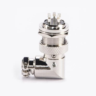 10Pcs GX16 5 Pin Metal Male Female Panel Connector, 16mm Panel Mount Right Angle Circular Metal Aviation Connector Adapter Plug Socket for Cable Power Connection (10Pcs)