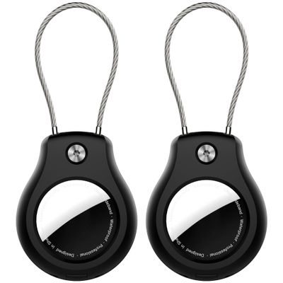 2 Pack for AirTag Keychain Holder, Waterproof for Air Tag Lock Case, Compatible with Apple AirTags, Ultra Secure for Apple Tag case, for Luggage, Key Ring Key Chain Luggage tag Backpack& More