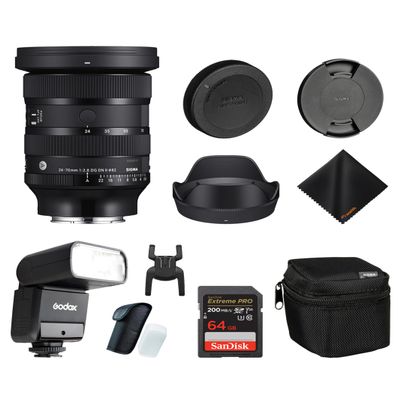 Sigma 24-70mm f/2.8 DG DN II Art Lens for Sony E, Full Frame Format Bundle