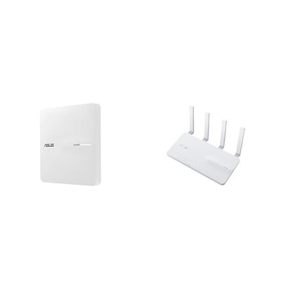 ASUS ExpertWiFi EBA63 AX3000 PoE Access Point and EBR63 AX3000 WiFi 6 Business Router Bundle