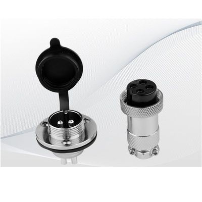 10pcs GX16 4 Pin Metal Straight Male Female Panel Connector, 16mm Panel Flange Mount Circular Metal Aviation Connector Adapter Plug Socket for Cable Power Connection (10pcs)
