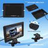 Pasuihcay Mini TV 7 Inch HD Monitor 800X480 Portable Car LCD Screens on DVD/CMMB Two Input for Passenger Cars Trucks, black view 3