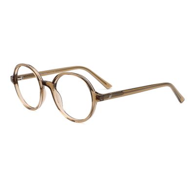 JFXQDR Round Blue Light Blocking Glasses Women Men, Circle Frame Computer Gaming Glasses Anti Glare & UV RF6206 (Coffee Brown)