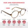 JFXQDR Round Blue Light Blocking Glasses Women Men, Circle Frame Computer Gaming Glasses Anti Glare & UV RF6206 (Coffee Brown) view 3