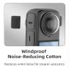 Lycuiw 6PCS Mic Wind Muff for Insta360 X4 X3,Wind Noise Reduction Cover Windproof Sponge Pads,Camera Mic Outdoor Windshield view 4