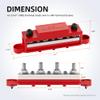 RVBOATPAT 400A Power Distribution Block 12V Bus Bar 4 x 5/16" (M8) Terminal Studs and 6 x #8 Terminal Screws 12 Volt Marine Bus Bar Positive & Negative view 2