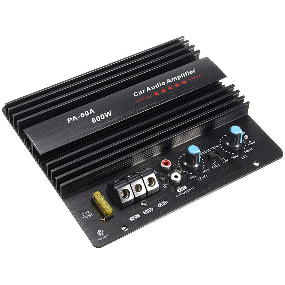 Pasuihcay 12V 600W Car Amplifier Board PA-60A Subwoofer Circuit Module Car Power Amplifier,Black