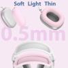 3 in 1 Silicone Case Cover for AirPods Max Headphones, Anti-Scratch Ear Pad/Ear Cups/Headband for AirPod Max, Accessories Silicone Protector for Apple AirPods Max (Pink) view 3
