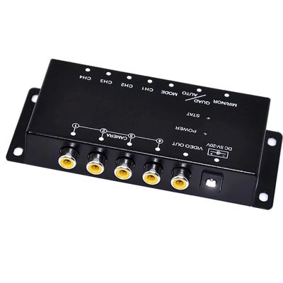 Pasuihcay Car 4-Channel Driving Recorder Switcher Control Car Cameras IR Control Switch Combiner Box for 360 Panoramic Image, Black