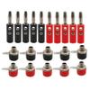Lzzvibo 10Pair Silver 4mm Banana Plug Male and Female 4mm Banana Jack Panel Mount Banana Socket Terminal Connector Adapter Insulated Crimp Terminals for Automotive, Marine, Solar (5Red5Black) view 1