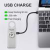 Thopeb Personal Safety Alarm for Women135dB Siren, Strobe Light and Rechargeable - Safety Alarm Keychain for Women (Metallic Silver) view 2