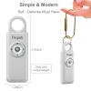 Thopeb Personal Safety Alarm for Women135dB Siren, Strobe Light and Rechargeable - Safety Alarm Keychain for Women (Metallic Silver) view 4