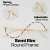 Zeelool Blue Light Glasses for Women Chic Semi-rimless Round Eyeglasses Stylish Metal Elphaba Cosplay Eyewear Glasses JGM171265-10B view 4