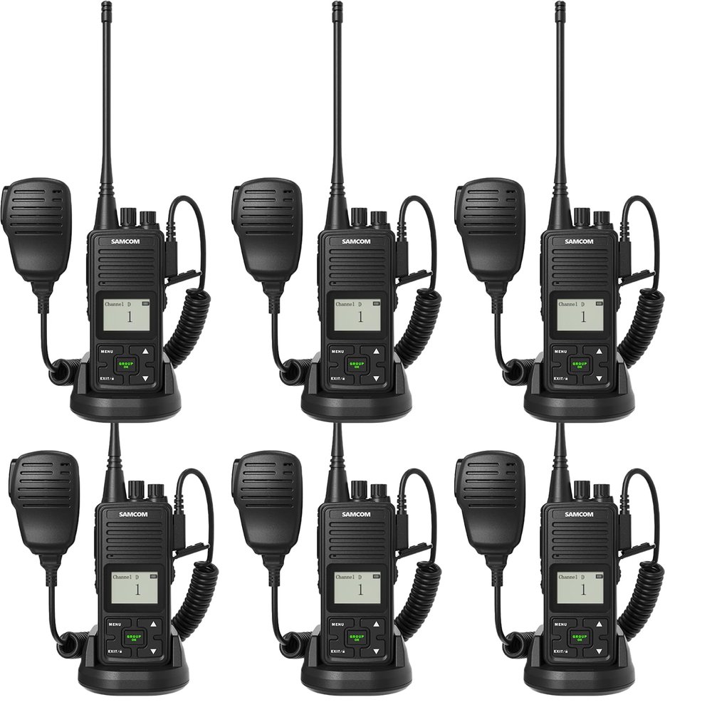 SAMCOM Shoulder Mic with FPCN10A Two Way Radios, 6 Packs