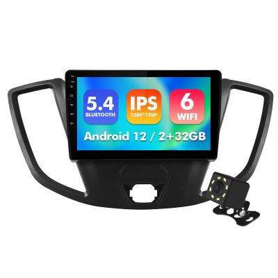 9 Inch IPS Touchscreen Android 12 Car Stereo for Ford Transit 2013-2019 with Wireless CarPlay & Android Auto 2+32GB Car Radio, Support GPS, WiFi 6, Bluetooth 5.4, FM Radio, Backup Camera, Dual USB