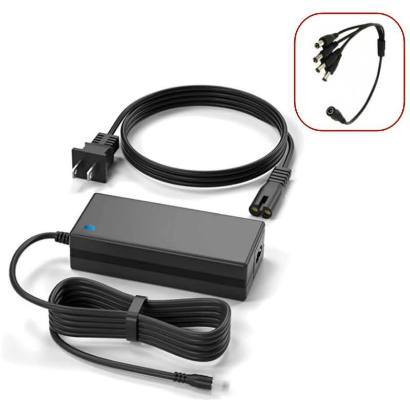 12V 3A AC Adapter Replacement for Security Cameras Zmodo PA-103 PA103 PA1034 PA-1034 CCTV Camera 4-Way Splitter Mace Camera Security Cameras 12V;Night Owl 4 Pack Day/Night Vision Bullet NightOwl