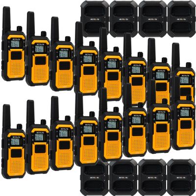 Retevis RB48 Heavy Duty Waterproof Walkie Talkies, Long Range Rechargeable Two Way Radios, Advanced Triple Proof, Vibration Reminder, 2000mAh, NOAA,VOX, Emergency Alarm(16 Pack)