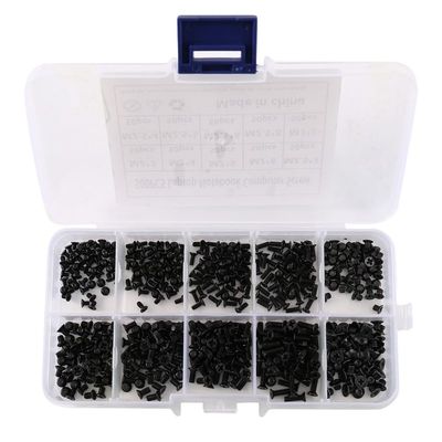 DirectNine Basics 500Pcs M2 M2.5 M3 KM Screw Flat Head Phillips Screws Laptop Notebook Screws Set Kit for Computer Small Screw.| | - - (Color: Black)