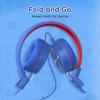 Cowyawn Kids Headphones, Toddler Headphones with Safe Volume Limiter 94dB, Wired School Headphones for Kid, 3.5mm Adjustable On-Ear Headphone for Boys/Girls/Children/Teens/iPad/Computer, Navy Red view 3