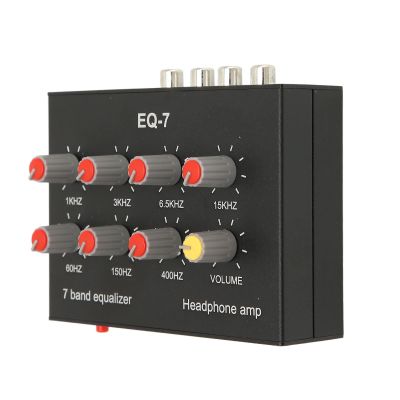DC5-12V 7 Band Sound Equalizer, 12dB High Bass Adjustment, Input Output Dual Channel Digital Equalizer, Aluminum Alloy Material, Compatible with Headphones