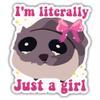 Funny Sad Hamster Meme Stickers I'm Literally Just A Girl Funny Stickers, Waterproof UV-Resistant Sticker for Laptop, Water Bottle, Tumbler Size 4" view 1