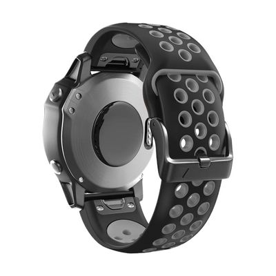 22 26mm QuickFit Silicone Watch Band fit for Garmin Instinct 2X Solar Strap Instinct 2 Fenix 7 7X 6 6X Watchband Bracelet Accessories(Black gray,26mm Fenix 7X(51mm))