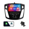 2+32G 9-inch Android 12 Car Stereo for Ford Focus 2012-2018 IPS Touchscreen Screen Car Radio with WiFi 6 Carplay & Android Auto Support Backup Camera GPS FM Navi Bluetooth 5.4 SWC view 1