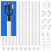 204in Wall Cable Hider, Cord Hider to Hide 2-3 Cords, TV Wire Hider for Wall, Cable Management Kit, Cable Raceway White, Paintable Cable Concealer, 12 x L17in W0.98in x H0.5in view 1