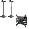 ELIVED Universal Speaker Stands for Satellite Bookshelf Speakers Up to 11lbs, YD5022 Height Adjustable Up to 43.3, Ultra Slim TV Wall Mount for Most 26-65 Inch TVs YD3033, Max VESA 400x400mm view 1