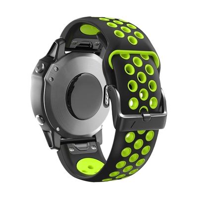 22 26mm QuickFit Silicone Watch Band fit for Garmin Instinct 2X Solar Strap Instinct 2 Fenix 7 7X 6 6X Watchband Bracelet Accessories(Black green,26mm Fenix 6X 5XPlus)